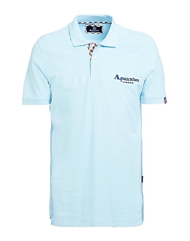 AQUASCUTUM ACTIVE Polo shirt Sky blue 100% Cotton