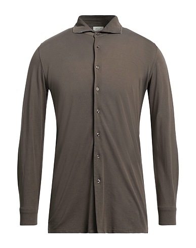 DORIANI Solid color shirt Khaki 100% Cotton