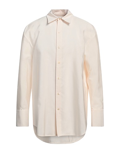 SAINT LAURENT Solid colour shirt Beige 53% Acetate, 47% Wool