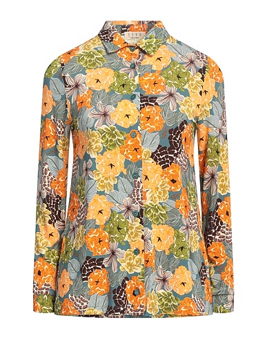 SIYU Floral shirts & blouses Pastel blue 95% Viscose, 5% Elastane