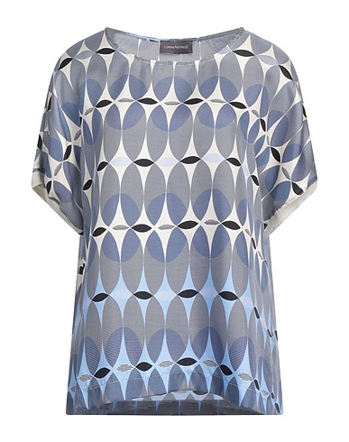 LORENA ANTONIAZZI Silk top Blue 100% Silk, Cotton, Viscose, Polyester
