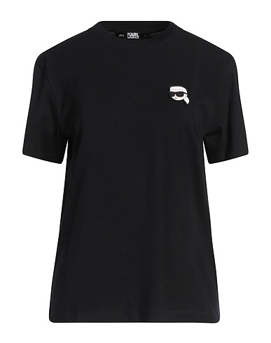 KARL LAGERFELD Basic t-Shirt Μαύρο 100% Βαμβάκι