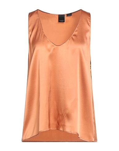PINKO Top Light brown 96% Silk, 4% Elastane
