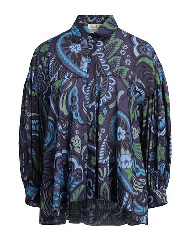 SIYU Patterned shirts & blouses Navy blue 100% Cotton