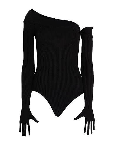 JEAN PAUL GAULTIER TOPS & TEES Black 66% Viscose, 28% Polyester, 5% Polyamide, 1% Elastane