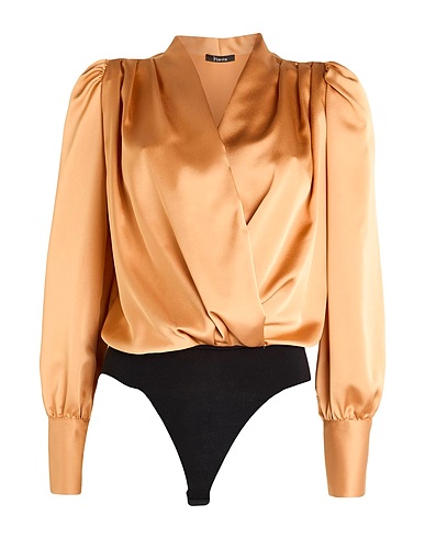HANITA TOPWEAR Camel 97% Polyester, 3% Elastane
