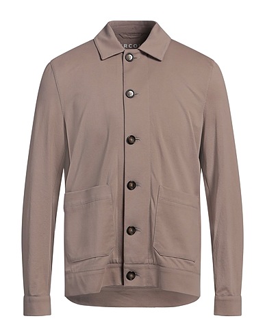 CIRCOLO 1901 Solid color shirt Khaki 97% Cotton, 3% Elastane