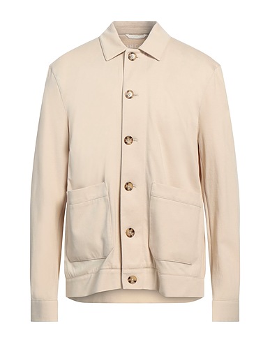CIRCOLO 1901 Solid colour shirt Beige 97% Cotton, 3% Elastane