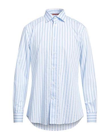 BARENA Striped shirt Light blue 84% Cotton, 16% Polyamide