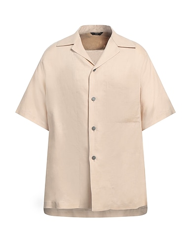 HEVÒ Chemise de couleur unie BEIGE 100% Lin