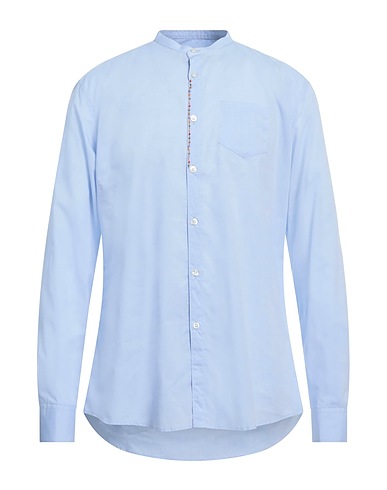 DANIELE ALESSANDRINI Shirts Sky blue 100% Cotton