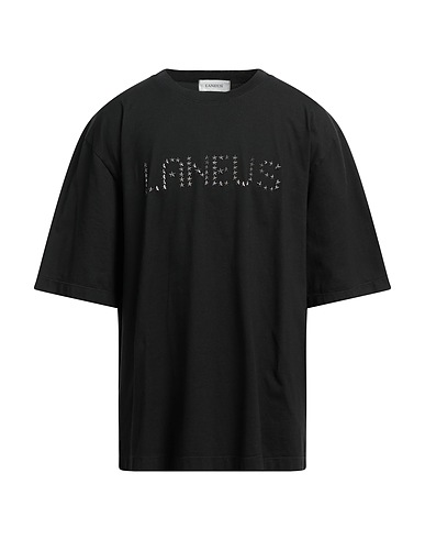 LANEUS T-Shirt Schwarz 100% Baumwolle