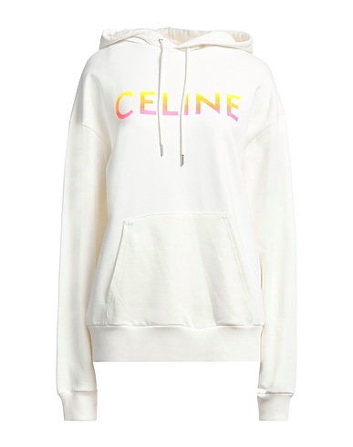 CELINE Hooded track jacket  Off white 100% Cotton, Elastane