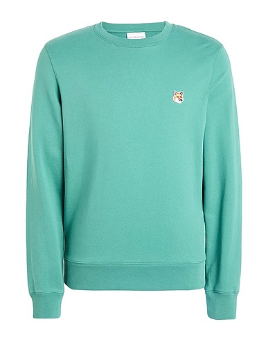 MAISON KITSUNÉ Felpa Verde 100% Cotone