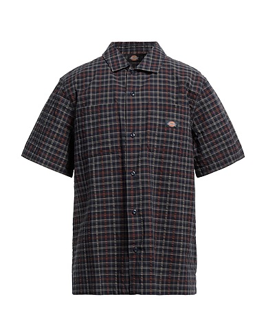 DICKIES Checked shirt Midnight blue 100% Cotton