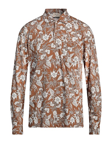 HERITAGE Camicia fantasia Marrone 100% Cotone