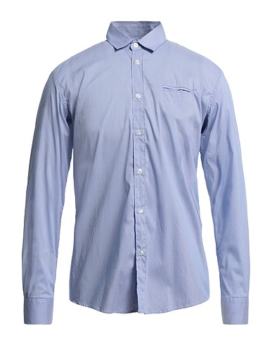 GREY DANIELE ALESSANDRINI Camisas de rayas BLU CHIARO 75% Algodón, 22% Poliamida, 3% Elastán