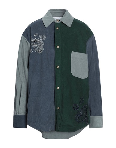 THOM BROWNE Patterned shirt Dark green 100% Cotton