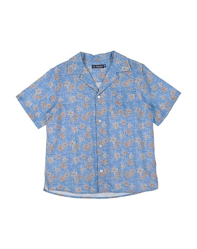 JECKERSON Patterned shirt Navy blue 55% Linen, 45% Cotton