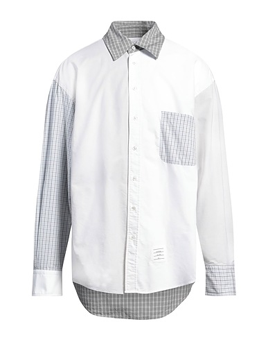 THOM BROWNE Checked shirt Light grey 100% Cotton