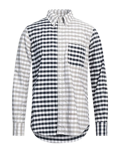 THOM BROWNE Checked shirt Light grey 100% Cotton