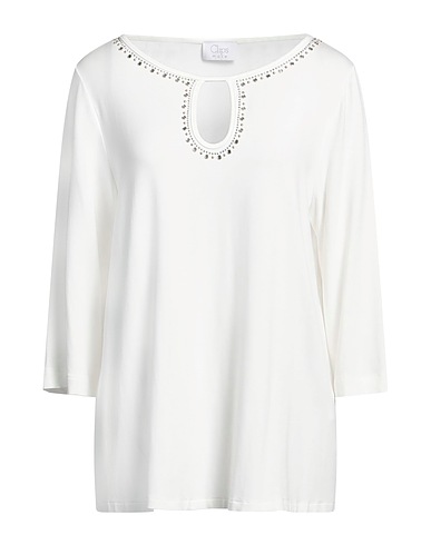 CLIPS MORE T-shirt White 95% Viscose, 5% Elastane