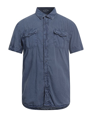 PETROL INDUSTRIES Co. Solid color shirt Navy 100% Cotton