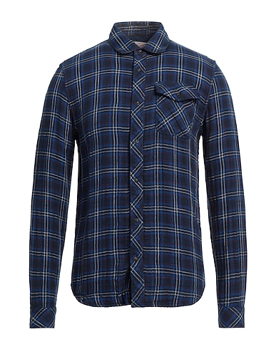 PETROL INDUSTRIES Co. Checked shirt Navy 100% Cotton
