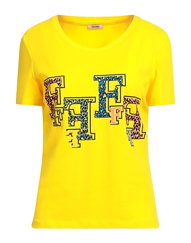 FRACOMINA T-shirt Yellow 95% Cotton, 5% Elastane