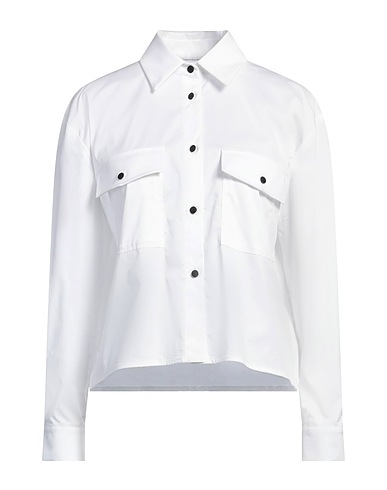 JIJIL Solid colour shirts & blouses White 66% Cotton, 31% Polyamide, 3% Elastane