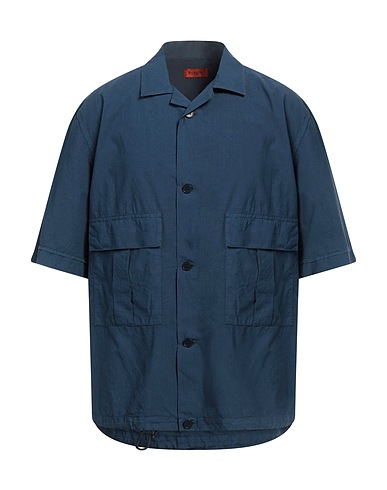 BARENA Solid color shirt Navy 100% Cotton