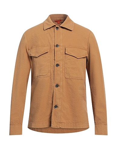 BARENA Camicia tinta unita Cammello 97% Cotone, 3% Elastan