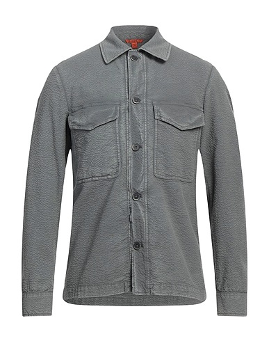 BARENA Solid colour shirt Grey 97% Cotton, 3% Elastane