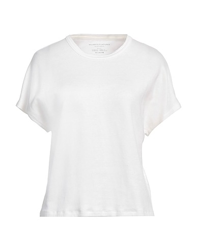 MAJESTIC FILATURES Basic T-Shirt White 100% Linen