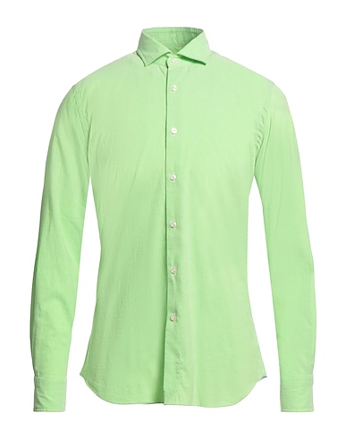 XACUS Solid colour shirt Light green 80% Cotton, 20% Polyester