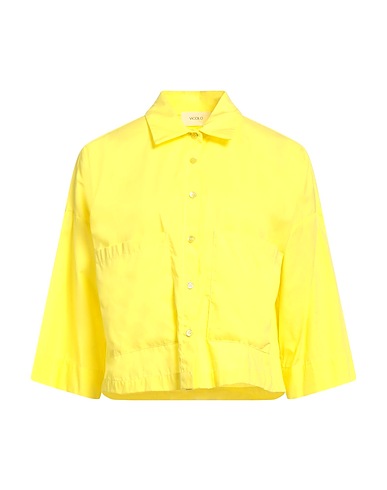 VICOLO Solid colour shirts & blouses Yellow 100% Cotton