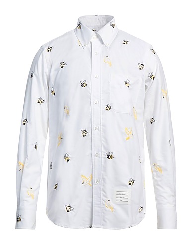 THOM BROWNE Patterned shirt White 100% Cotton, Polyester