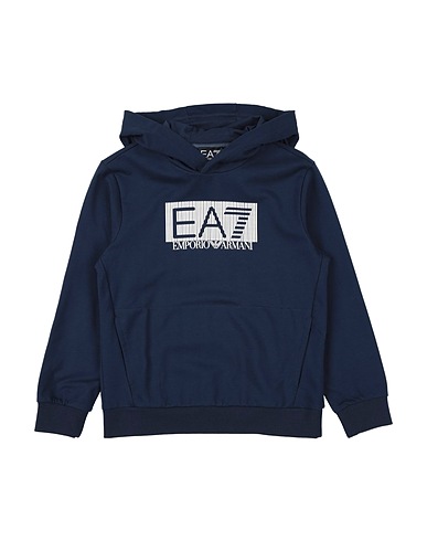 EA7 Hooded track jacket  Navy blue 100% Cotton