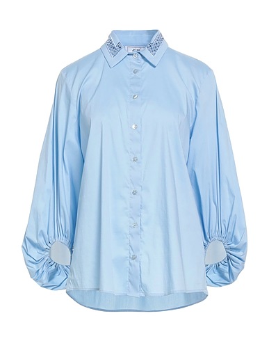 JIJIL Solid colour shirts & blouses Sky blue 79% Cotton, 18% Polyamide, 3% Elastane