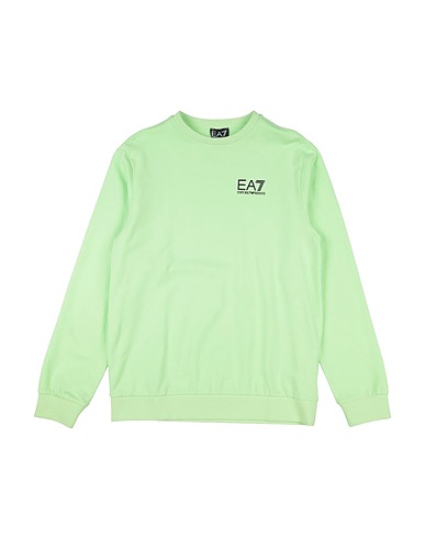 EA7 Sweatshirt Light green 100% Cotton, Elastane