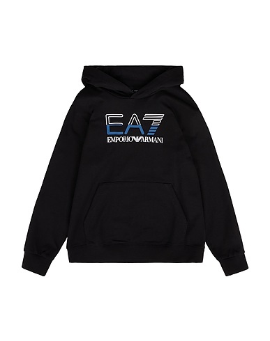EA7 Felpa Nero 100% Cotone, Elastan