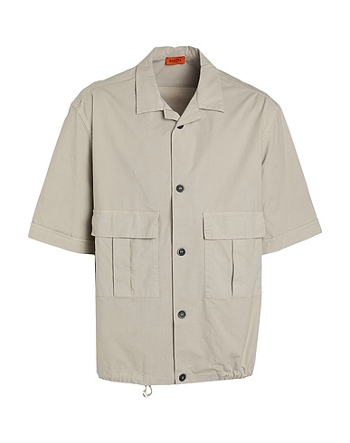 BARENA Solid colour shirt Light grey 98% Cotton, 2% Elastane