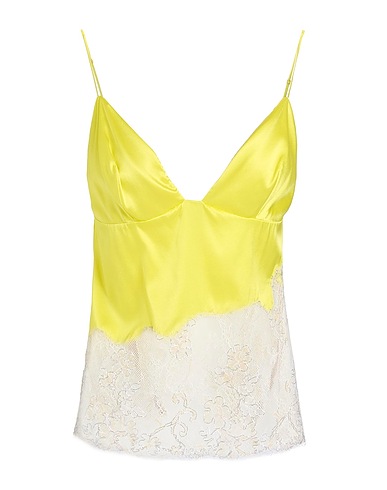 ELISABETTA FRANCHI Top GIALLO 93% Silk, 7% Elastane