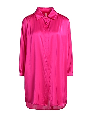 REINA OLGA Solid colour shirts & blouses Fuchsia 94% Silk, 6% Elastane