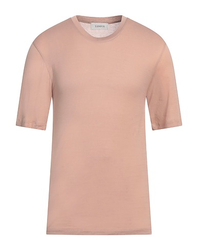 LANEUS Basic T-Shirt Light brown 100% Cotton