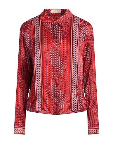 IVI COLLECTION Patterned shirts & blouses Red 62% Viscose, 30% Silk, 8% Elastane