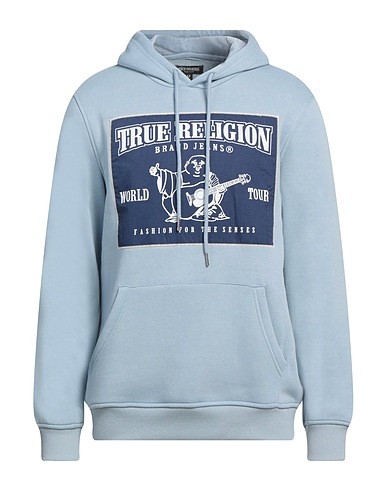TRUE RELIGION Hooded track jacket  Sky blue 60% Cotton, 40% Polyester