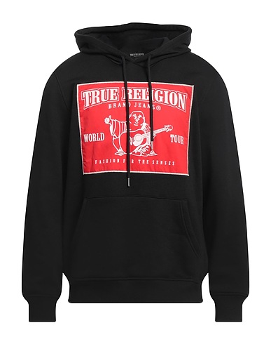 TRUE RELIGION Hooded track jacket  Black 60% Cotton, 40% Polyester