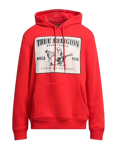 TRUE RELIGION Hooded track jacket  Red 60% Cotton, 40% Polyester
