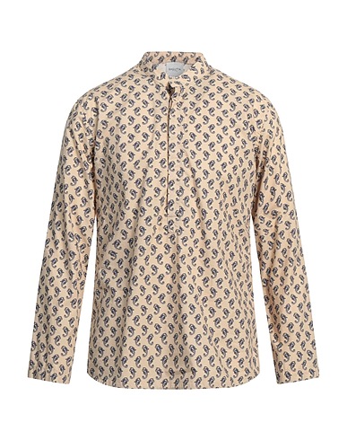 BAGUTTA Patterned shirt Sand 100% Cotton